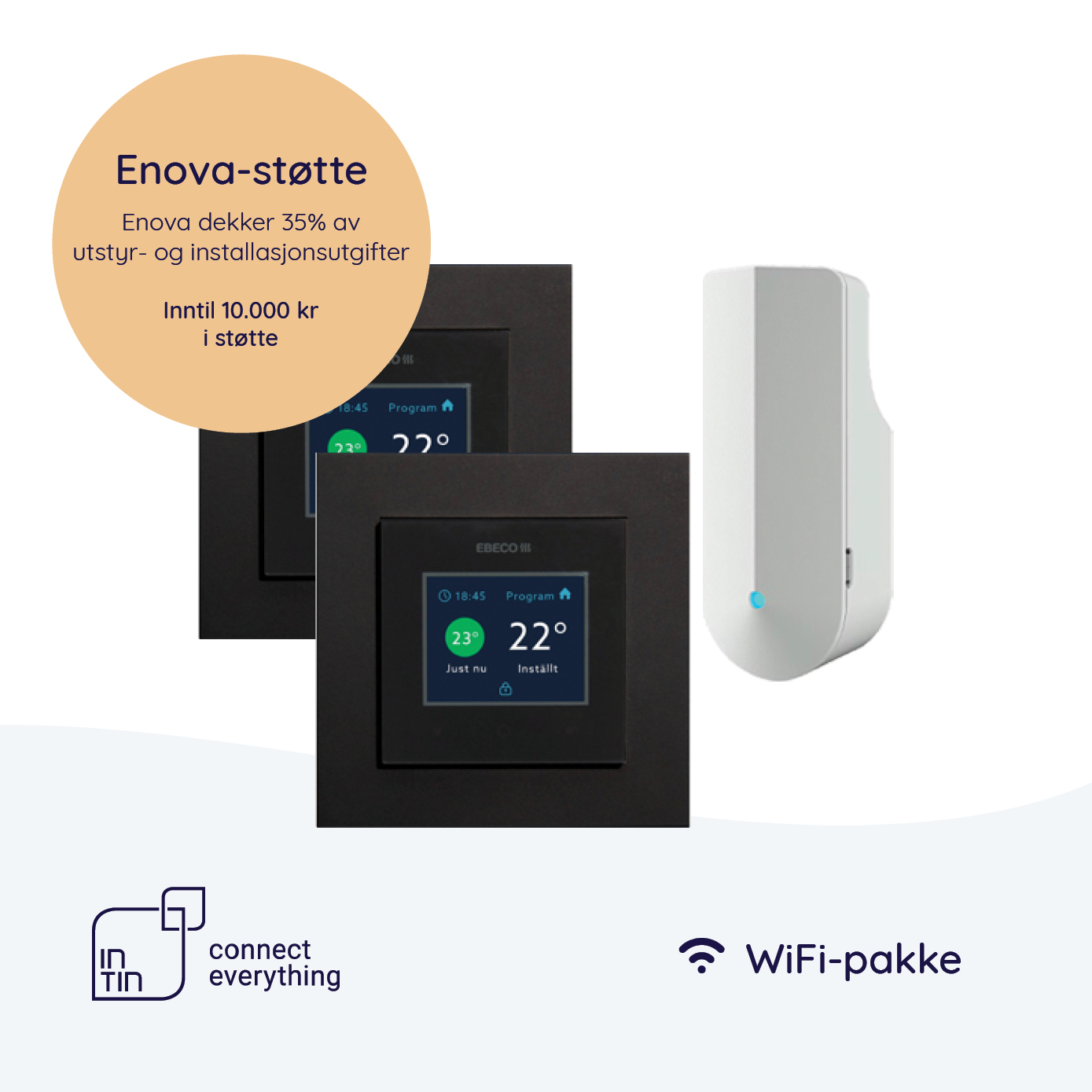 Hubløs Smart Strømstyring WiFi Basic INTIN Smarthus